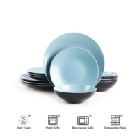 Ensemble de vaisselle en céramique pratique de 12 pièces à usage domestique ensemble d'assiettes et de bols ensembles de vaisselle de haute qualité pour le café de l'après-midi