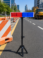 Feux de signalisation clignotants solaires LED industriels robustes, cadre en PC, signalisation routière de haute visibilité de qualité ingénieur, panneaux de commande de circulation sur autoroute