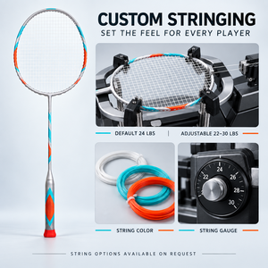 Raquette de <span class=keywords><strong>badminton</strong></span> professionnelle 5U en fibre de carbone ultra-légère, cadre intégral, pour entraînement adulte, cordage personnalisé, OEM ODM - Product Image 3