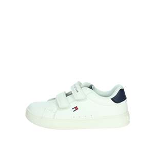 Sneakers Tommy Hilfiger per Bambini Bianche e Blu con Chiusura in Velcro Scarpe Casual - Product Image 1