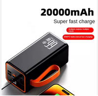 Power Bank Portabel 66W Pengisian Cepat, Daya Kuat, Layar Digital, Pegangan, Layar LED untuk Ponsel dan Tablet