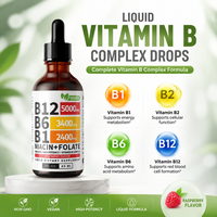 Vitamina B Complejo Sublingual de Marca Privada, Líquido 60ml, Gotas de Vitamina B6 B12, Almacén en EE. UU.