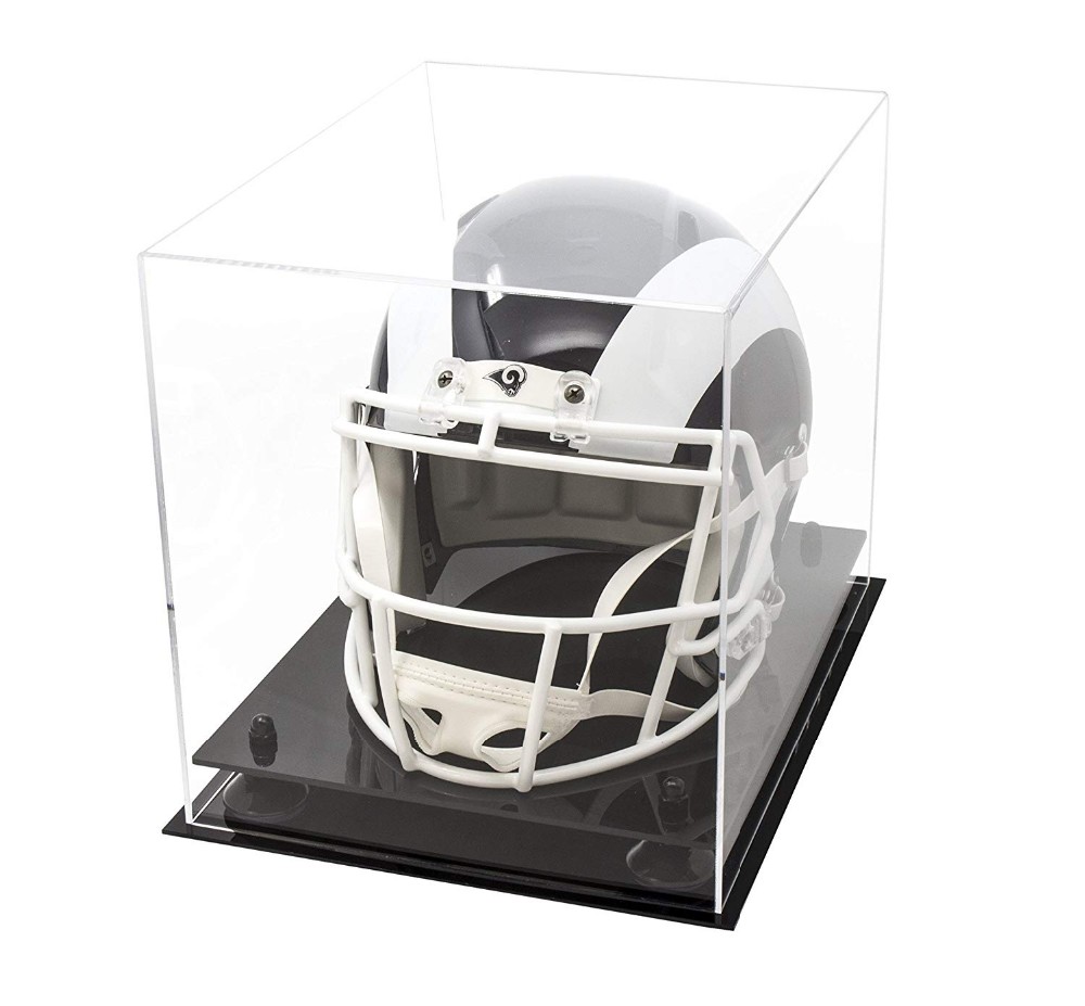 FEMELI Football Display Case Acrylic Box Holder For Full Size Football (Watch Video To Assemble