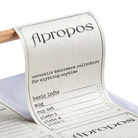 Étiquette autocollante personnalisée texturée avec boucle de suspension, en rouleau, pour vaisselle, marque, liste de contrôle, produit en papier, étiquette imprimée