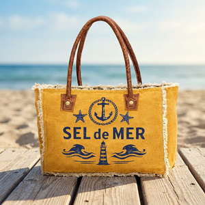 Sac fourre-tout en toile premium avec poignées en cuir pour femmes, grande capacité, sac de travail pour ordinateur portable, pour le bureau, les voyages d'affaires - Product Image 3