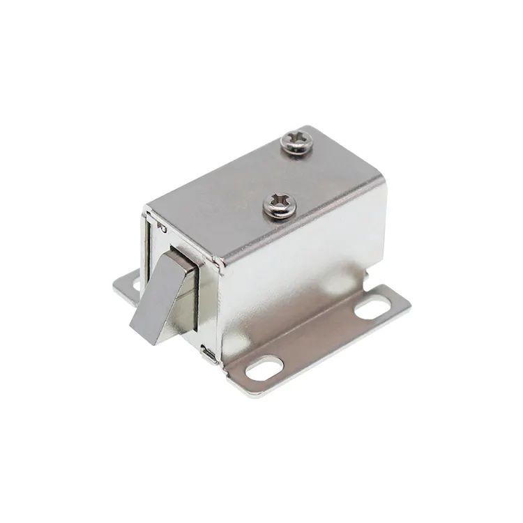 Microcerradura eléctrica para puerta de armario, cerrojo solenoide electromagnético de metal y acero, DC 12v