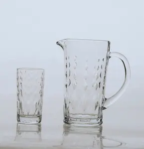 منتجات جديدة رائجة من الزجاج الشفاف طقم إبريق عصير القهوة والماء