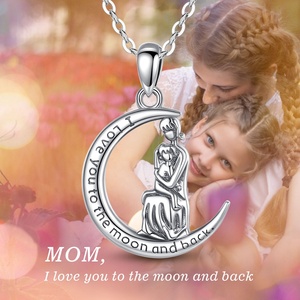 925 Sterling Silver Gifts Forever Love Heart Mother Child <strong>Daughter</strong> Pendant <strong>Necklace</strong> - Product Image 5