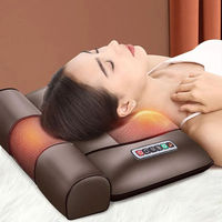 Tapis de Massage avec Chaleur 10 Nœuds Vibrants Corps Complet avec Oreillers Réglables Coussins Chauffants pour Cou et Dos Muscle Coussin de Massage