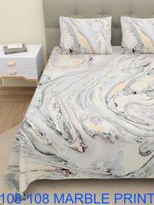 High Quality 100% Cotton Marble Pattern <b>King</b> <b>Size</b> Bedsheet 108x108 Inch Jumbo Bed <b>Sheet</b> Set with 2 Pillow Covers for Home Decor - Product Image 5
