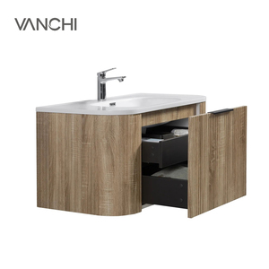 Vanchi Design Contreplaqué MDF <span class=keywords><strong>Salle</strong></span> <span class=keywords><strong>De</strong></span> Bains Évier En Céramique Petite Vanité Étanche <span class=keywords><strong>Salle</strong></span> <span class=keywords><strong>De</strong></span> Bains Lavabo Armoire - Product Image 4