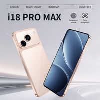 Smartphone 2026A18 Pro Max 5G Layar OLED HD 120Hz Android 15 16GB 1TB LTE Ponsel Dual SIM Cina
