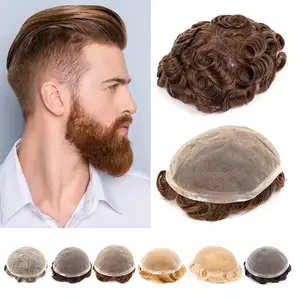 8x10 pouces dentelle toupet pour hommes dentelle respirante 100% cheveux humains délié naturel dentelle postiche pour hommes système de remplacement de cheveux