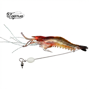 Leurre souple réaliste pré-monté en forme <span class=keywords><strong>de</strong></span> crevette, leurre artificiel <span class=keywords><strong>de</strong></span> type crevette avec hameçon pour la pêche en eau salée, en mer et en bateau – Vente chaude - Product Image 1