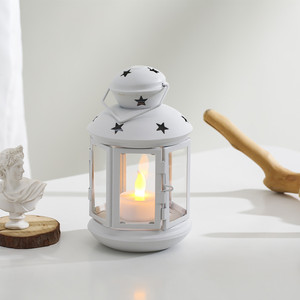 Noel Demir Şamdan Fener Vintage Yıldız Kesim Metal Asılı Lamba DIY Süsleme Noel Ağacı Ev Partisi Masa Ev Dekor için - Product Image 2