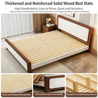 Cadre de lit moderne en bois massif blanc, taille Queen, avec 2 tables de chevet, assemblage facile, écologique, sans sommier requis, pour chambre à coucher