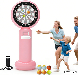 Jeu de fléchettes gonflable géant avec balles collantes, jouet familial sûr pour enfants et adultes, idéal pour le jardin et les activités de fête - Product Image 4