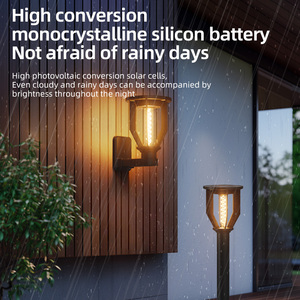 Lámpara <span class=keywords><strong>Solar</strong></span> de Poste LED de 30W, ABS, con Sensor de Luz, IP65 Impermeable, Alto Brillo, para Decoración de Jardín y Villa - Product Image 5