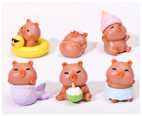 Mini figurine créative 3D mignonne de dessin animé Kapibala, poupée en résine Capybara, jouet promotionnel pour enfants et adultes, cadeau surprise