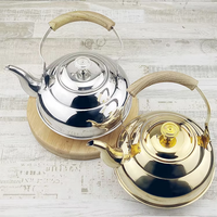 Bouilloire à poignée en acier inoxydable, compatible induction, chauffe-eau universel pour restaurants avec filtre infuseur à thé, service à thé simple