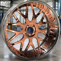 Jantes chromées NJQS, roues forgées concaves, capuchons Rucci AF