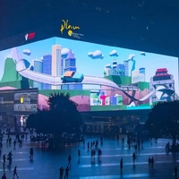 Gran pantalla LED P3 para exteriores a simple vista 3D animación fuente de vídeo contenido imagen holográfica IP65 SDK material de publicidad al aire libre