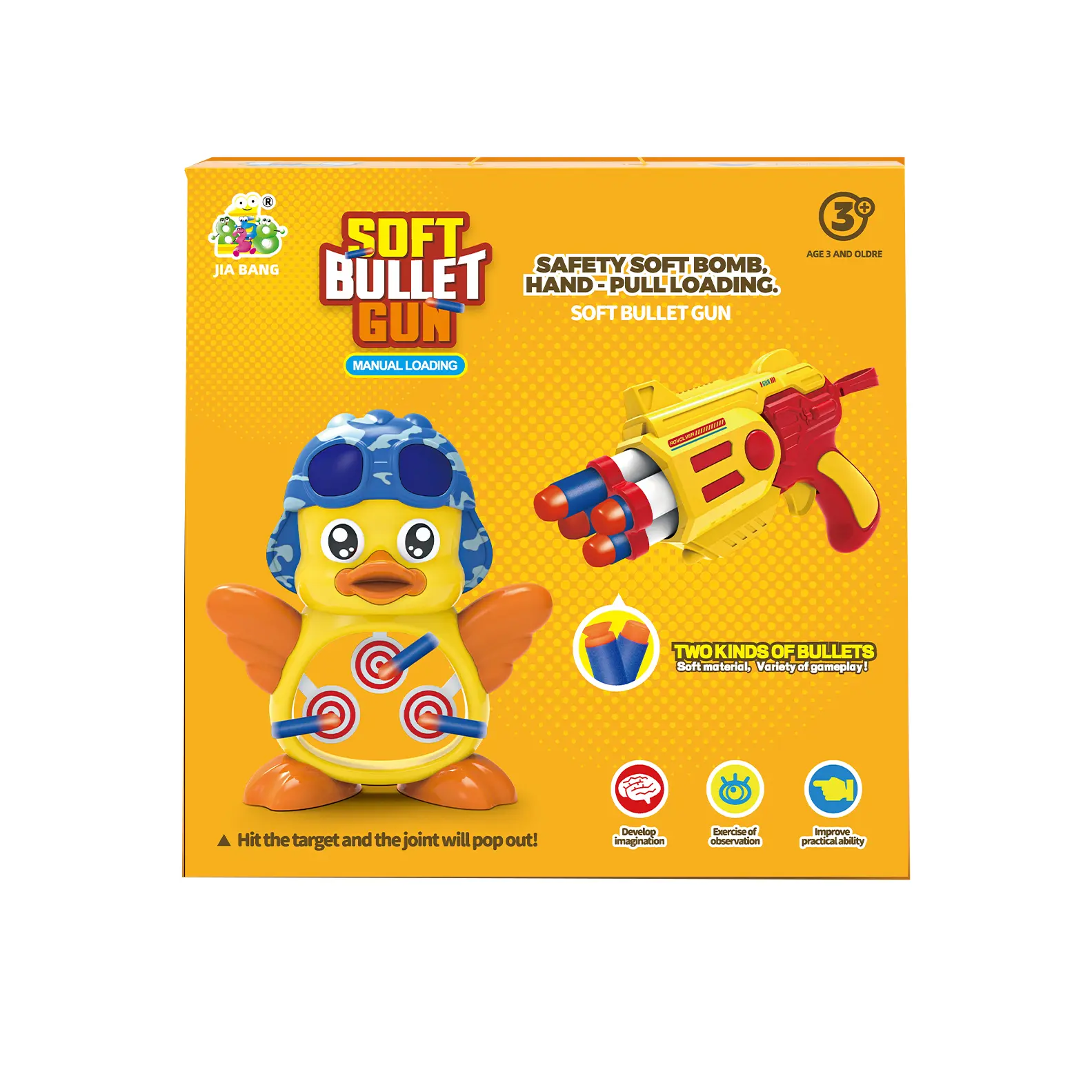 Foam Bullet Kids 'Handpull Soft Bullet Tech Gun Met Het Kleine Pistoolschietspeelgoed Van Doelkinderen