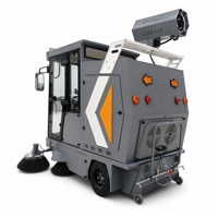 Balayeuse autoportée LM-W2200 à double ventilateur 48V 100Ah, autonomie 3-4h, frein à disque hydraulique double, caméra de recul, chargeur intelligent LED, 68 gallons