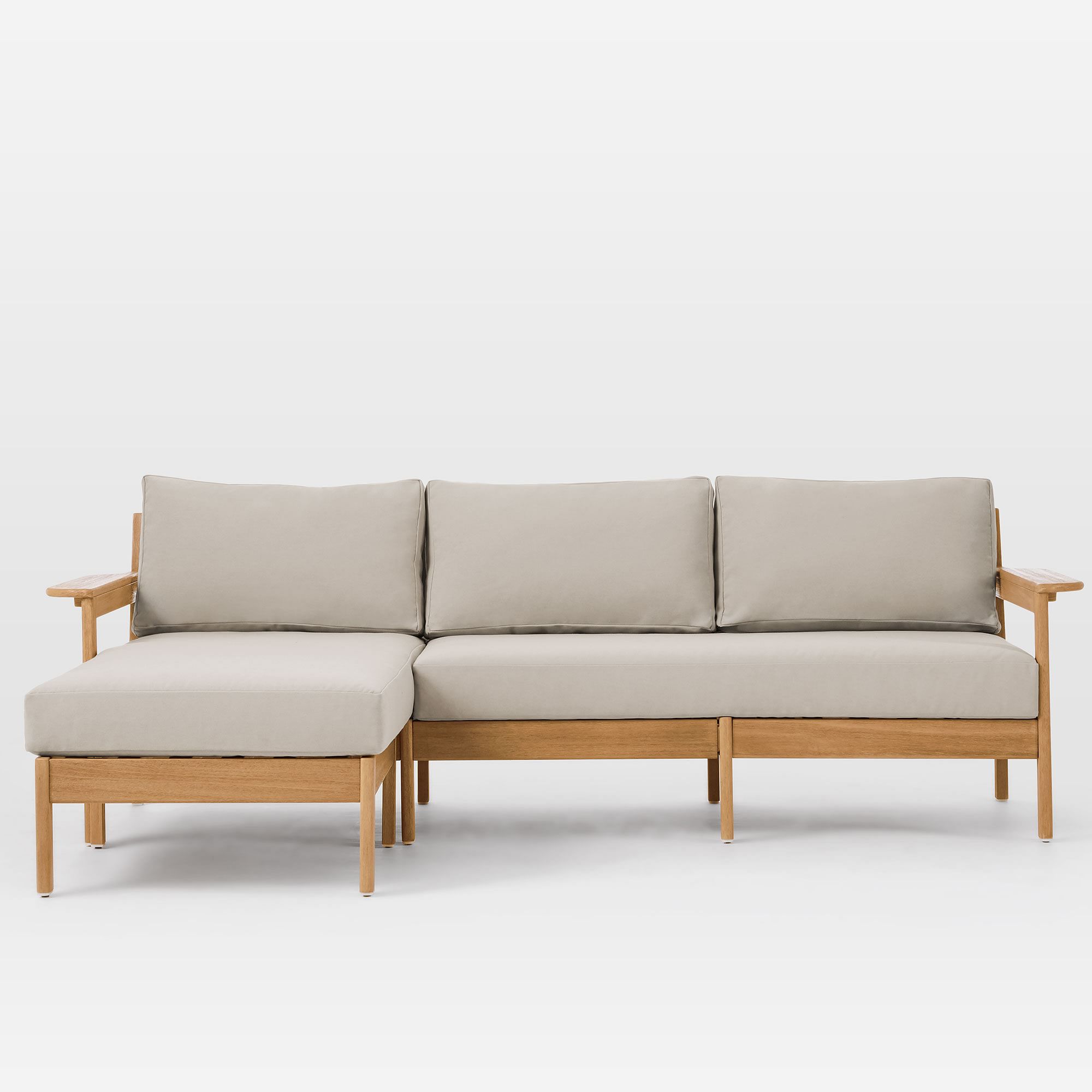 Modern Patio Garden Sets Comfortable Sectional Armed Sofa Teak Outdoor Furniture