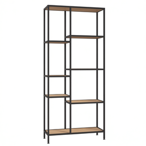 Elegante Estantería con Madera Sintética y Acero, 6 Estantes, Moderna Estantería Etagere para Sala de Estar, Muebles para el Hogar - Product Image 1