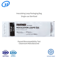 Pochette médicale stérile PET/PE à fermeture éclair, transparente, irradiée par gamma, pour boucle d'inoculation de 10 µl, conforme ISO 13485, pour salle blanche