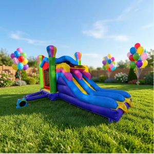 Château gonflable combiné avec toboggan en forme <span class=keywords><strong>de</strong></span> <span class=keywords><strong>montgolfière</strong></span> pour location événementielle - Product Image 3