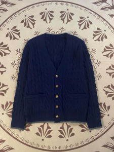 Pull en laine à boutons décontracté ajusté pour homme, style vintage classique <span class=keywords><strong>Ralph</strong></span>, style old money, imprimé animal, fermeture éclair, nouveauté 2025 - Product Image 4