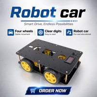 Sasis Mobil Robot Logam Berlapis Ganda 4WD DIY Platform Bergerak Edukatif untuk Papan Pengembangan Mikrokontroler