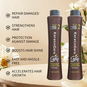 Traitement capillaire à la kératine brésilienne, crème lissante, formule concentrée, sans formaldéhyde, nourrissante, hydratante, anti-frisottis - Product Image 1