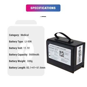 Li-ion 11.1V 5600mAh remplacement 5790224-08 5790224 batterie de moniteur de ventilateur médical pour Drager <span class=keywords><strong>oxylog</strong></span> VE300 - Product Image 2