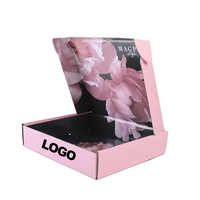 Emballages en carton ondulé rose, écologiques, avec pelliculage mat et gaufrage, sur mesure, pour chaussettes et fourrures, avec logo, vente en gros