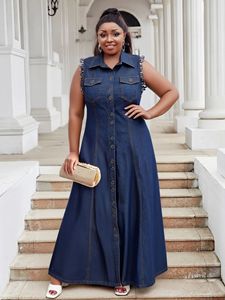 Abito in Denim taglie forti africano 2025 da <span class=keywords><strong>donna</strong></span> abito in Denim largo alla moda <span class=keywords><strong>Jeans</strong></span> abito o <span class=keywords><strong>donna</strong></span> - Product Image 4