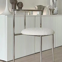 Chaise de salle à manger en acier inoxydable pour la maison, chaise moderne pour la chambre des filles, coiffeuse de maquillage, design vintage