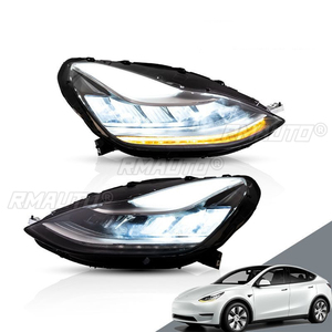 Pour Tesla Model 3 2017-2020 Model Y 2020 Ensemble de phares de voiture avec lentille LED Lampe de phare LH 1077371-10 RH 1077372-10 DHL - Product Image 3