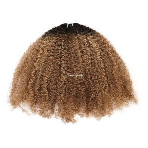 VMAE Afro Coily Dark Root Cambodian Afro 3C/4A Kinky Curly Highlight 4/27 Afro Kinky Curly Hair 100g Weft Extensioni di <span class=keywords><strong>Capelli</strong></span> Umani - Product Image 4