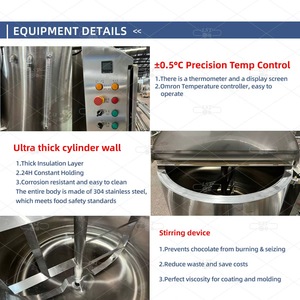 नए डिजाइन छोटे चॉकलेट भंडारण के पिघलने टैंक 50L चॉकलेट पिघलना मशीन - Product Image 2