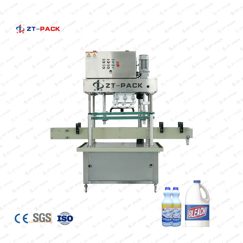 ZT-PACK Semi-Automatische Plastic Ronde Platte Fles Schroeven Type Aanscherping Capping Machine