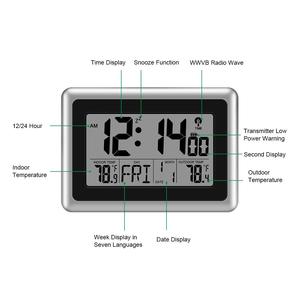 <span class=keywords><strong>Orologio</strong></span> da <span class=keywords><strong>Parete</strong></span> Digitale Atomico LCD di Grande Formato dal <span class=keywords><strong>Design</strong></span> Moderno con Secondi, Temperatura, Calendario, in ABS, a Batteria, con Sveglia per Soggiorno - Product Image 3
