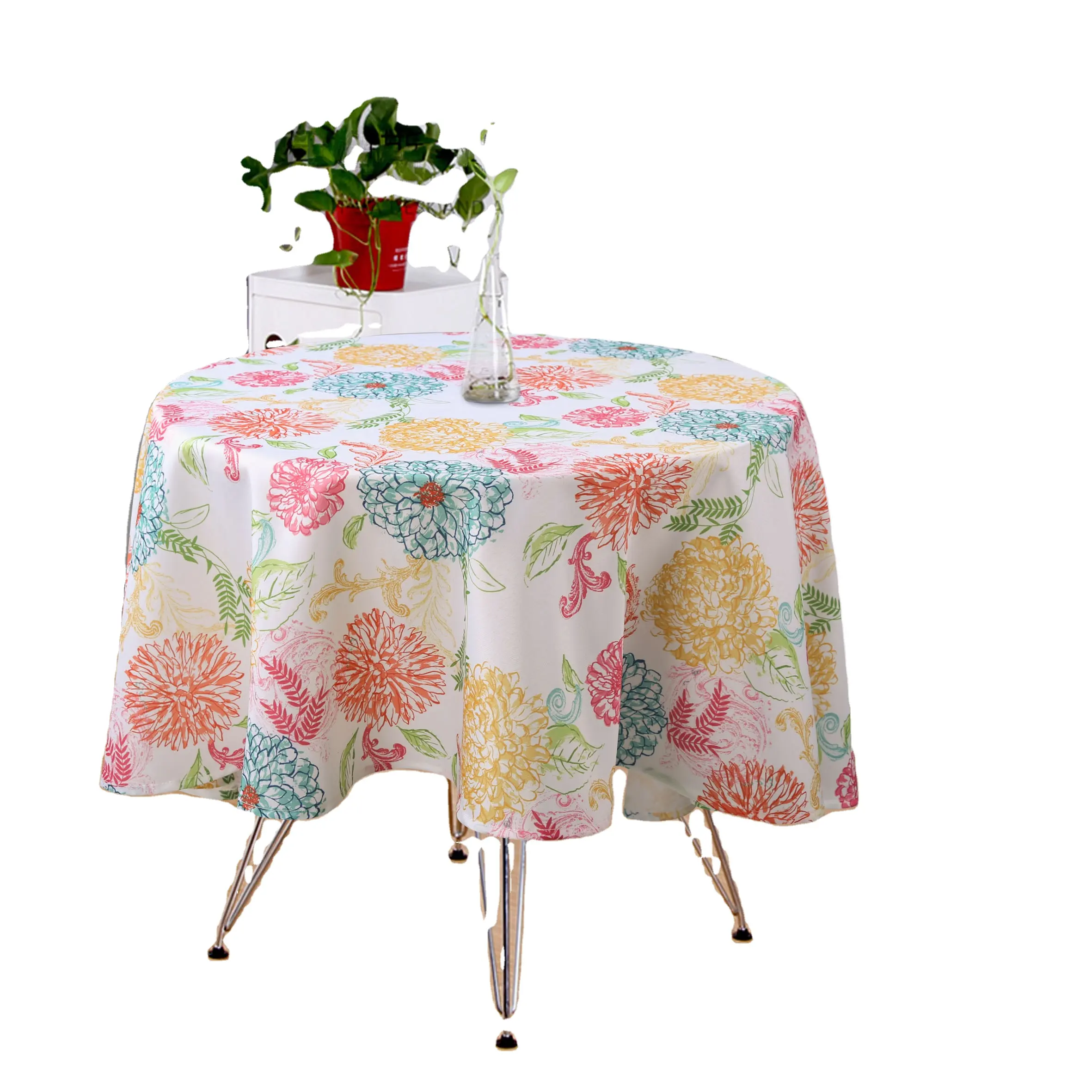 Factory round polyester tablecloth table cover Thick tea table cloth for home party wedding decoration,tablecloth