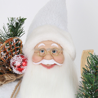 Figurines de Père Noël en peluche bleu clair décoratives Softy Navidad Noel Papa Toy Décorations de Noël faites à la main