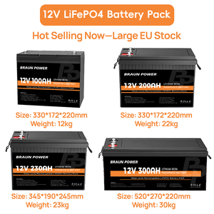 Batterie Lifepo4 12V 400Ah 24V 48V 100Ah 200Ah 300Ah Batteries au lithium-ion gel avec Bms - Product Image 3