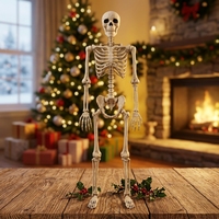 Nouveau squelette humain articulé 2026 pour Halloween, peut tenir debout