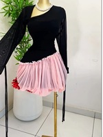 Robe décontractée unie pour femme en maille transparente à manches longues, mini-robe grande taille S-2XL