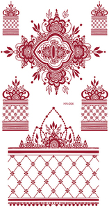 2025 Sexy rouge henné tatouages temporaire Mehndi conceptions <span class=keywords><strong>dentelle</strong></span> main et <span class=keywords><strong>bras</strong></span> corps Art pour les femmes mariée fête Festival - Product Image 6